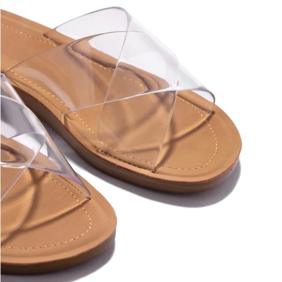 Clear Criss Cross Strap Sandals - Picture 4 of 7